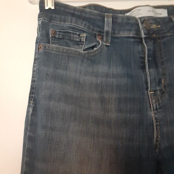 Signature By Levi Strauss Mid Rise Boyfriend Cropped Cuffed Jeans Sz 8 - Picture 2 of 11